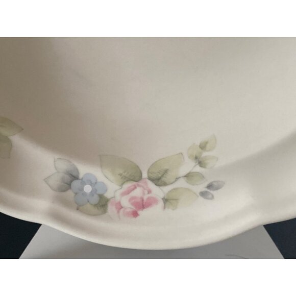 2 PFALTZGRAFF Tea Rose Floral Scalloped Soup Bowl Ivory Beige Ceramic Stoneware - Picture 4 of 13